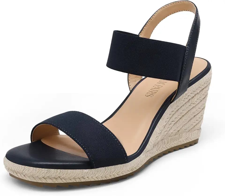 DREAM PAIRS Damen Keilsandalen Wedge Sandals Open Toe Ankle Strap Espadrilles Sandaletten Keilabsatz Sommer