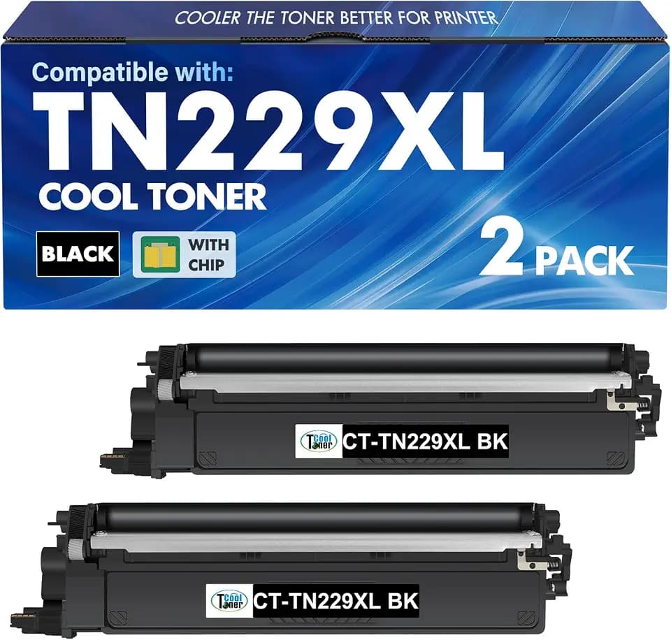 TN229XL TN229 Black for Brother TN229XLBK TN229BK Toner Cartridges 2 Pack