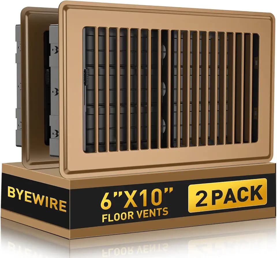 6x10 Floor Register, Heavy Duty Steel Floor Vents Covers, 2 Pack