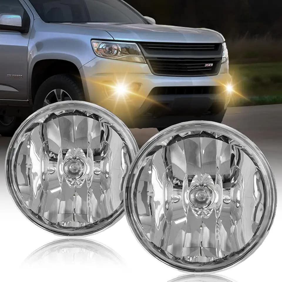 Fog Lights Compatible with 07-13 Chevy Avalanche 07-14 Suburban Tahoe GMC Yukon/XL Ford Mustang 08-09 Pontiac G8, Front Driving Fog Lamps Assembly Replacement, 1 Pair