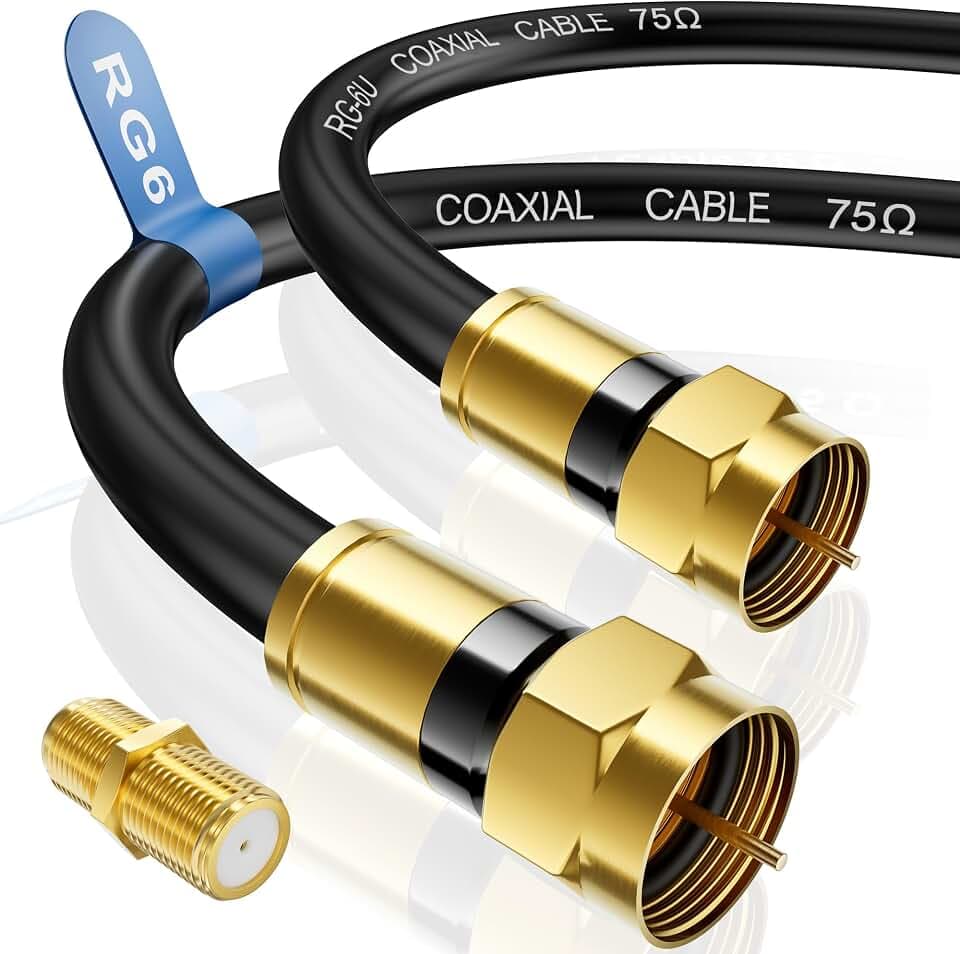 Nixsto RG6 Coaxial Cable, 3FT 6FT 10FT 15FT 25FT 50FT 100FT Coax Cable Cord