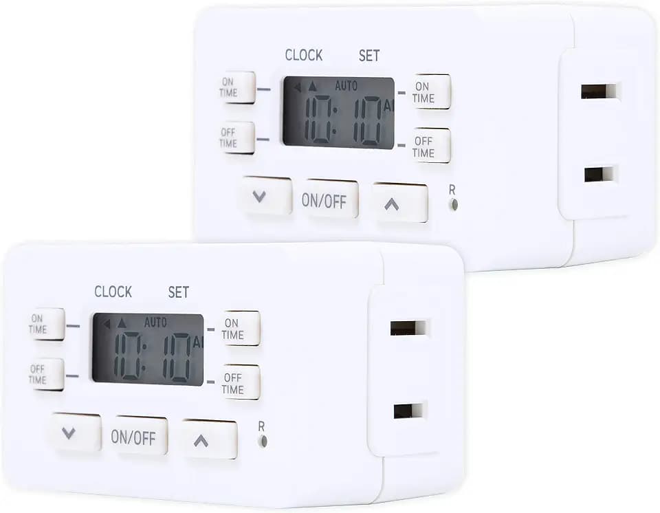 UltraPro Plug-in Digital Timer, 1 Polarized Outlet, 2 On/Off Times, 2 Pack