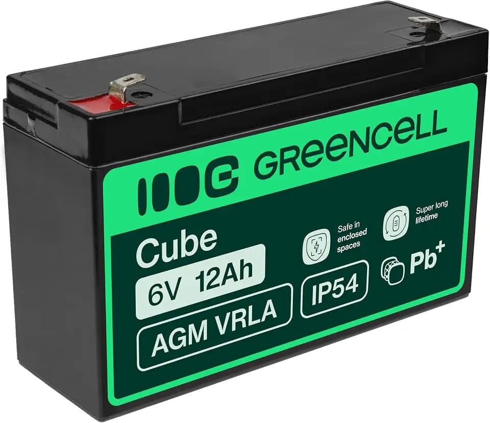 Green Cell AGM 6V 12Ah VRLA Bleiakku für Kassen, Waagen, Kinderspielzeug