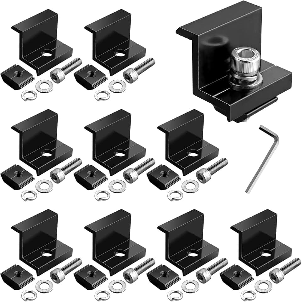 GETLITOOL Solarmodul Halterung 30mm Endklemme Kit, 10x Solarpanel Z Halterung Randklemme für Photovoltaik Montageschiene Befestigung Photovoltaik Solarpanelen für Gerahmte Solarmodul(30mm)