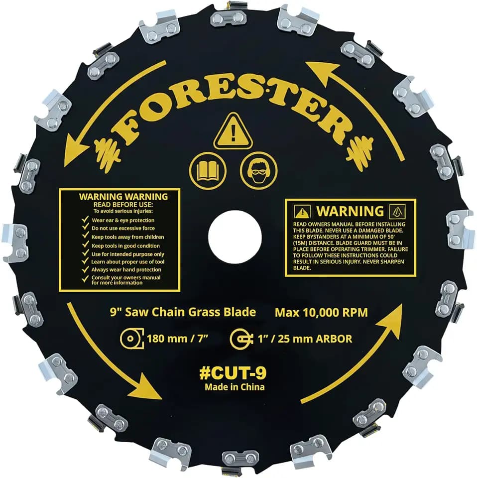 FORESTER Chainsaw Brush Cutter Blade - 9in x 20 Teeth | Fits Most Straight Shaft Trimmers | Conversion Kit Sold Separately