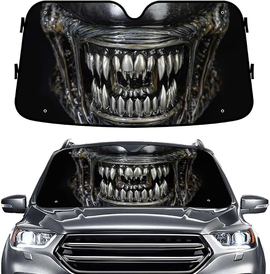 GENANY Vintage Alien Sketch Windshield Sun Shade 55 x 30 Inch