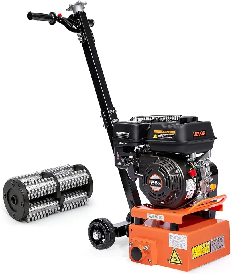 VEVOR Concrete Scarifier, 3700W 2500 RPM Walk-Behind Floor Planer Grinder