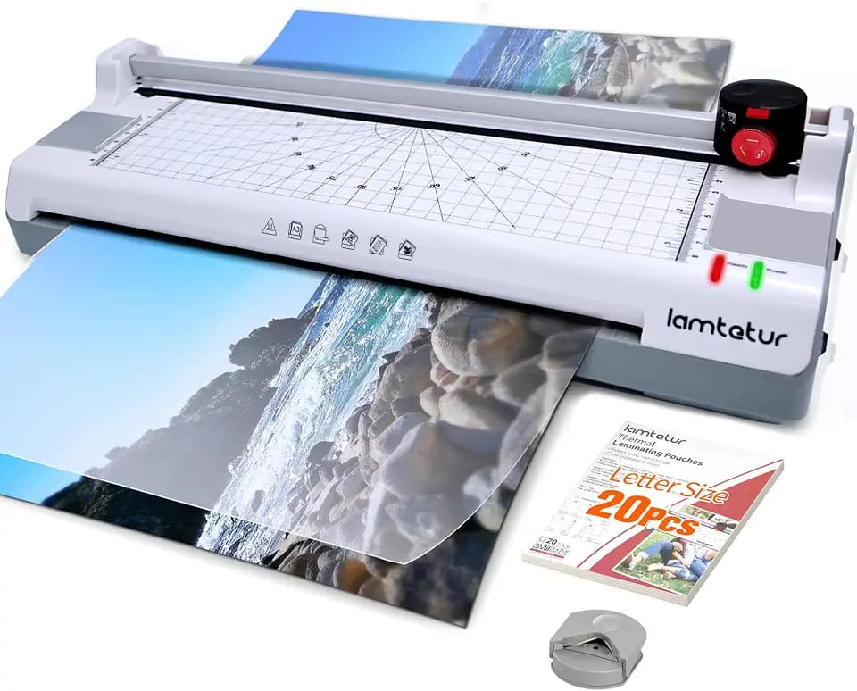 Lamtetur Thermal Laminator Machine 13in Wide with Letter Laminating Sheets