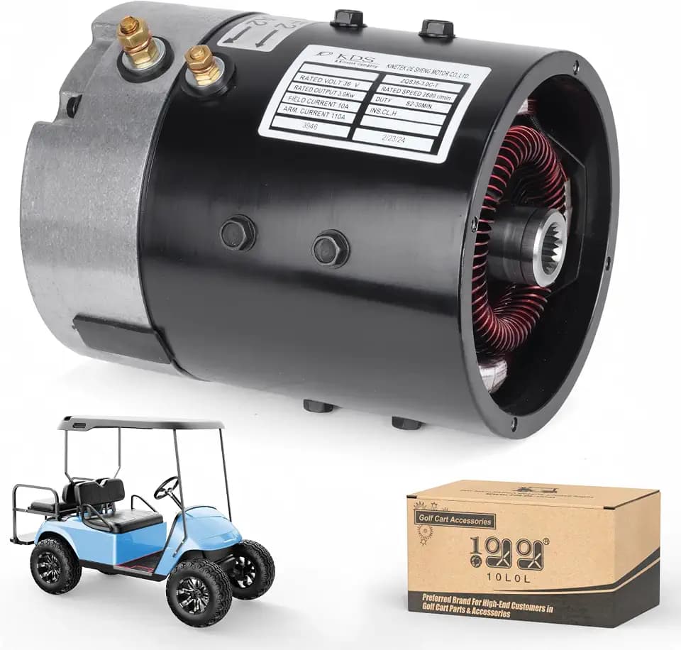 10L0L 36 Volt Golf Cart Electric Motor - Compatible with EZGO TXT PDS (2000 - Up, OEM 73124-G01, 73124-G08, 73445-G02) ZQS36-3.0C-T DC SepEx Motor