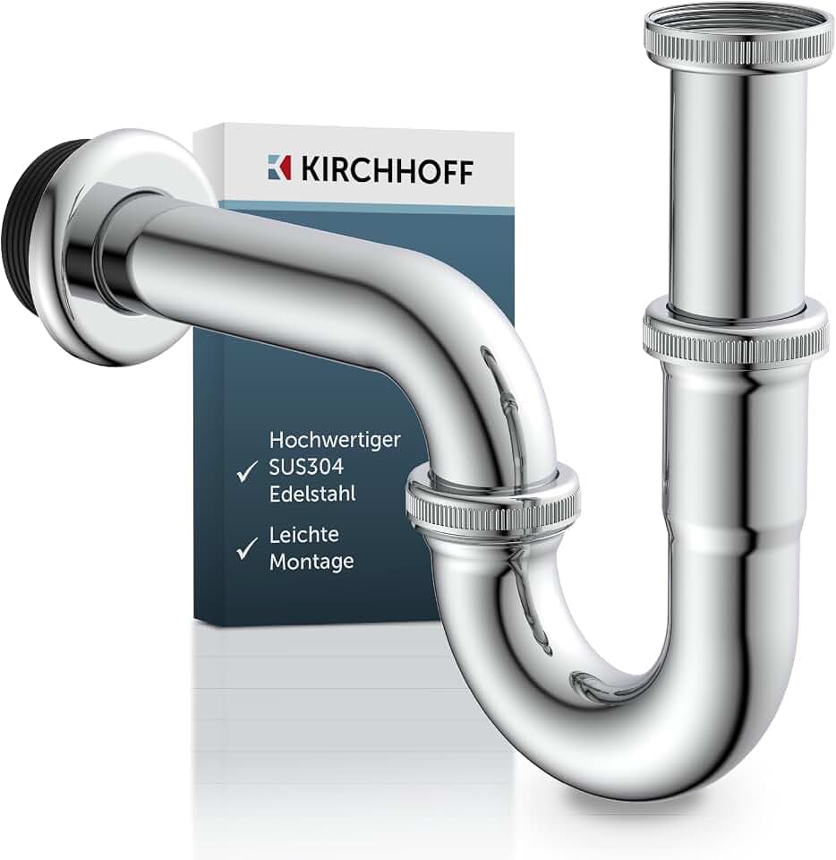 KIRCHHOFF Siphon Waschbecken, Siphon aus hochwertigem Edelstahl SUS 304