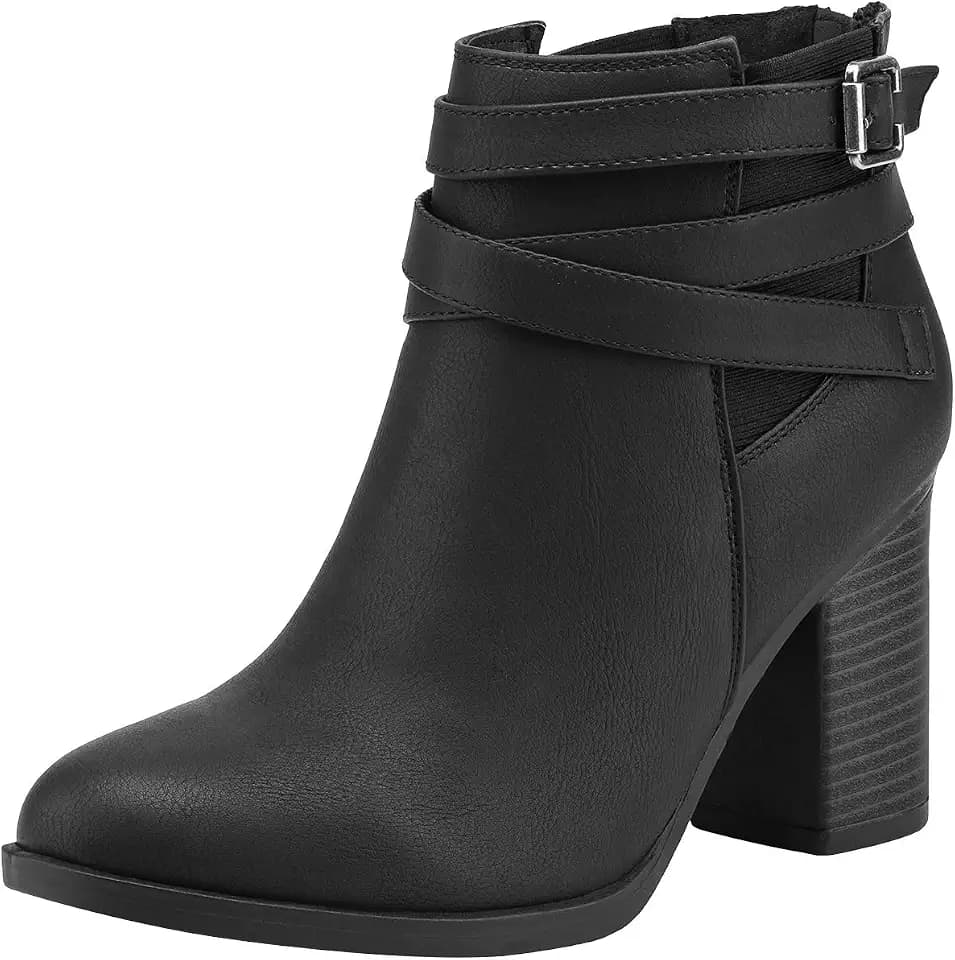 DREAM PAIRS Women's Chunky High Heel Ankle Booties Shoes