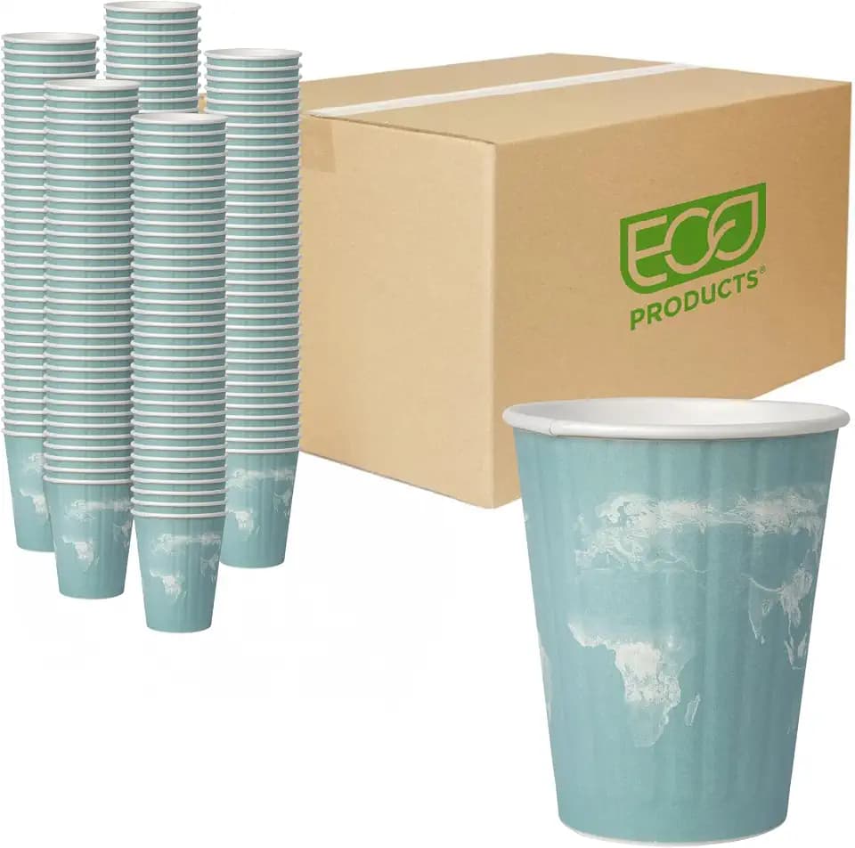 ECO PRODUCTS World Art Disposable Insulated Coffee Cups, 12 oz, 600 Pack
