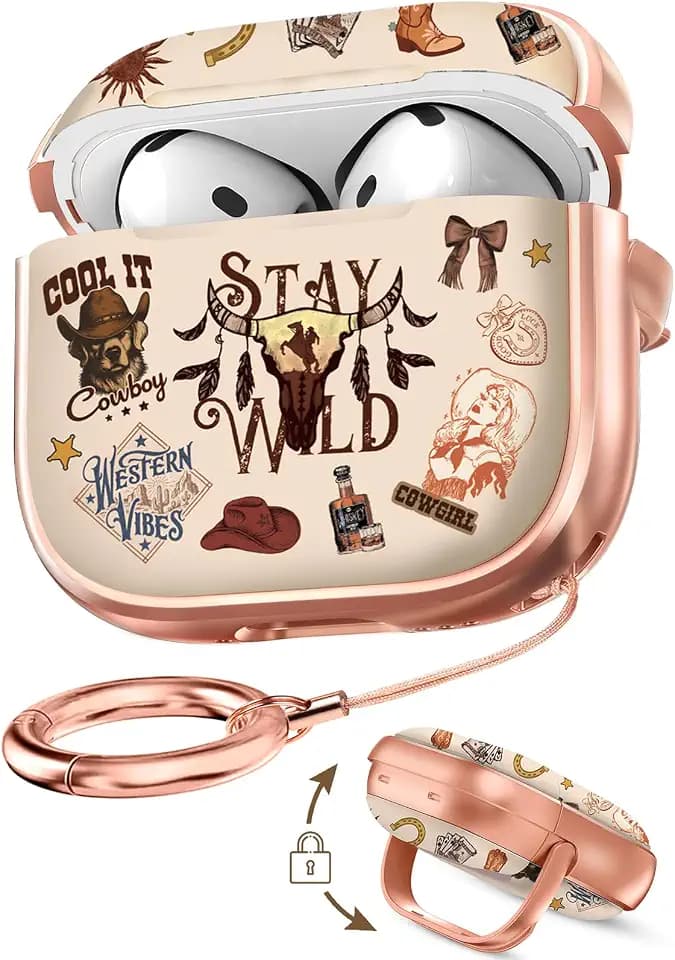 Joyleop for AirPods 5th/4th Case with Safety Lock for Women,Western