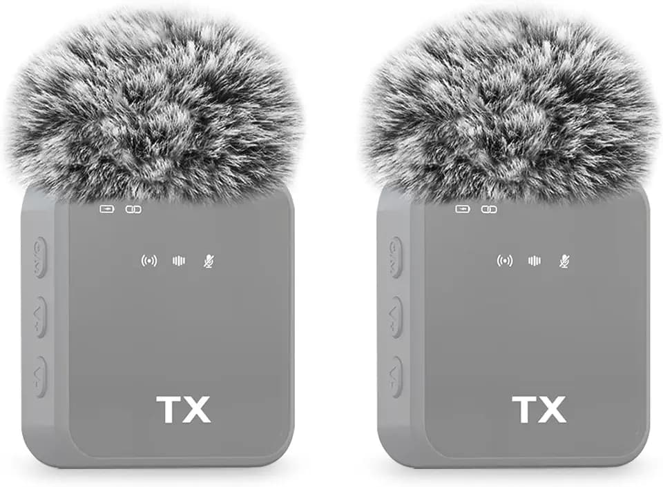 for PQRQP 3 in 1 Microphone GT19 Windscreen Wireless Lavalier Microphone Deadcat Furry Cover, 2-Pack Grey Wind Screen Accessory