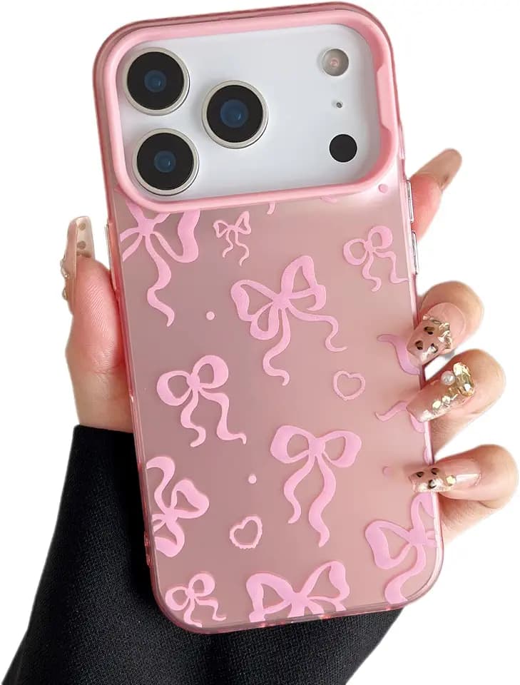 ZTOFERA Cute Pink Case for iPhone 18 Pro/iPhone 17 Pro,Bowknot