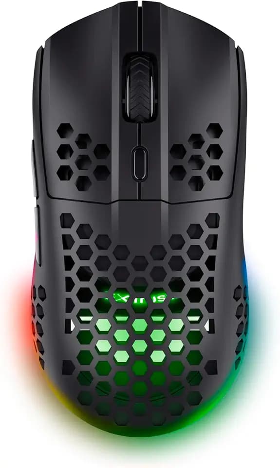 GXTrust Helox Kabellose Gaming Maus, Ultraleicht 75g, Schwarz