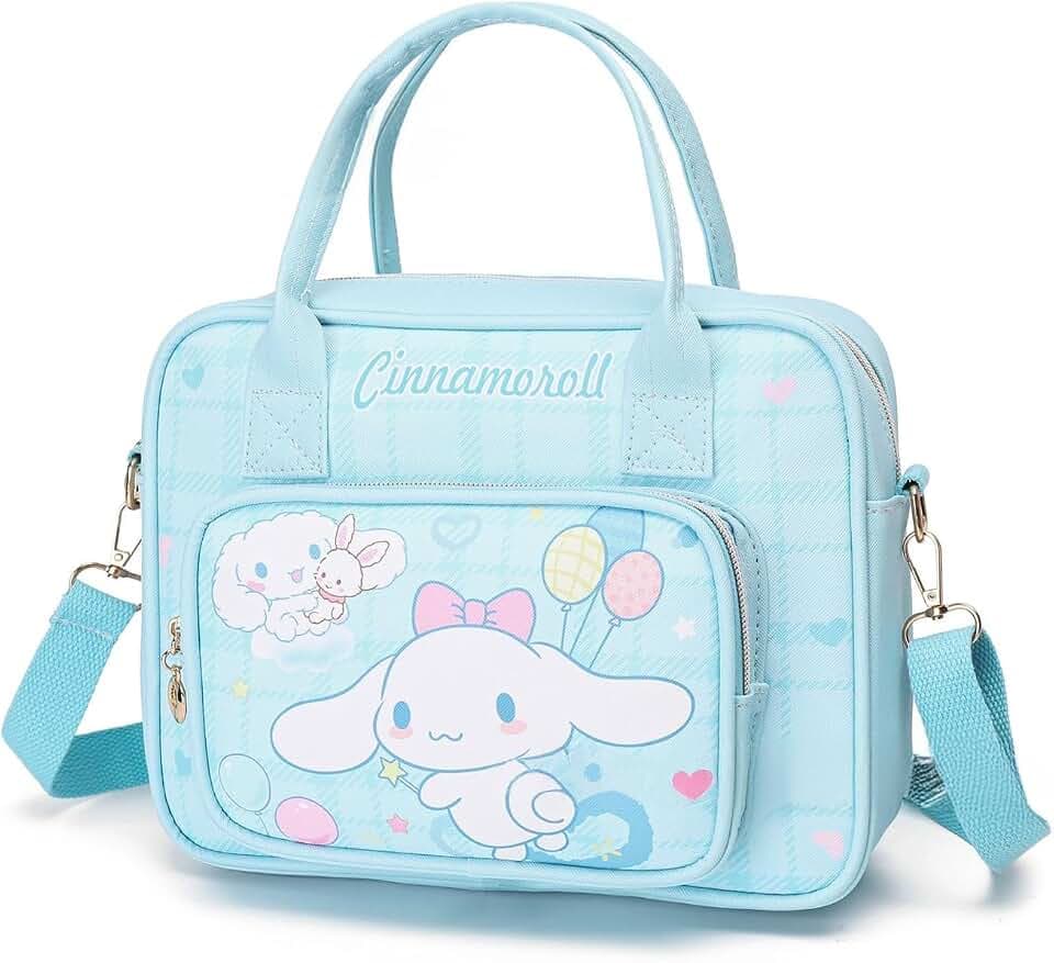 Cute Crossbody Bags, Cartoon PU Leather Handbag, Adjustable Zipper Shoulder Bag, Lovely Gift for Her