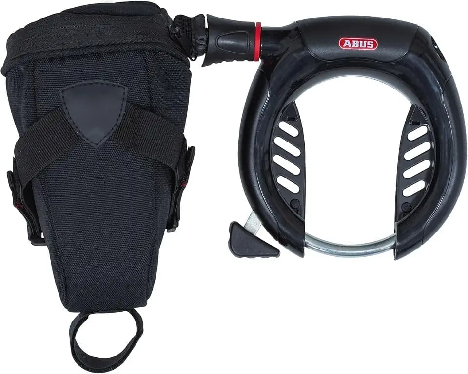 ABUS Rahmenschloss Pro Shield 5950 NR + Rahmenschlosskette Chain 6KS/85 + Schlosstasche ST5950 - Schlüssel abziehbar - ABUS-Sicherheitslevel 9