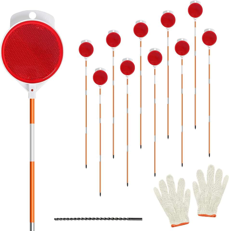 10Pcs Reflective Driveway Markers,48in Reflective for Driveway on Poles