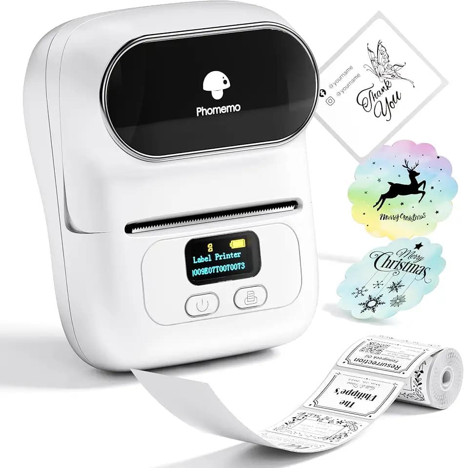 Phomemo M110 Label Printer, Portable Thermal Label Maker with Display
