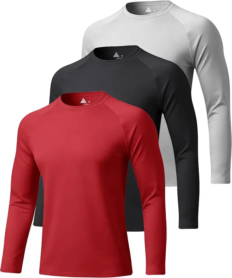 3 Pack Long Sleeve Shirts for Men Base Layer