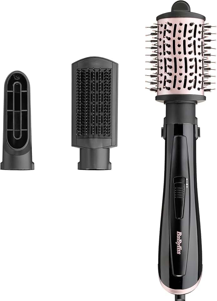 BaByliss Style Smooth 1000, 3-in-1 Warmluftbürste zum Föhnen, Glätten und für Volumen, 1000W, AS128E
