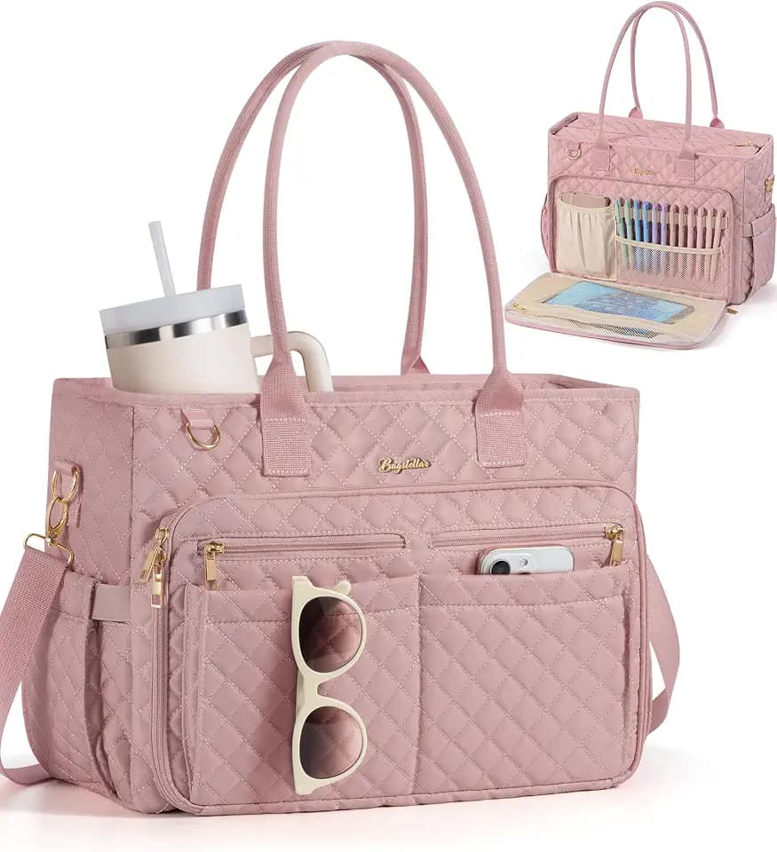 Bagstellar Teacher Tote Bag for Women, 15.6" Laptop Work Tote Computer Bag