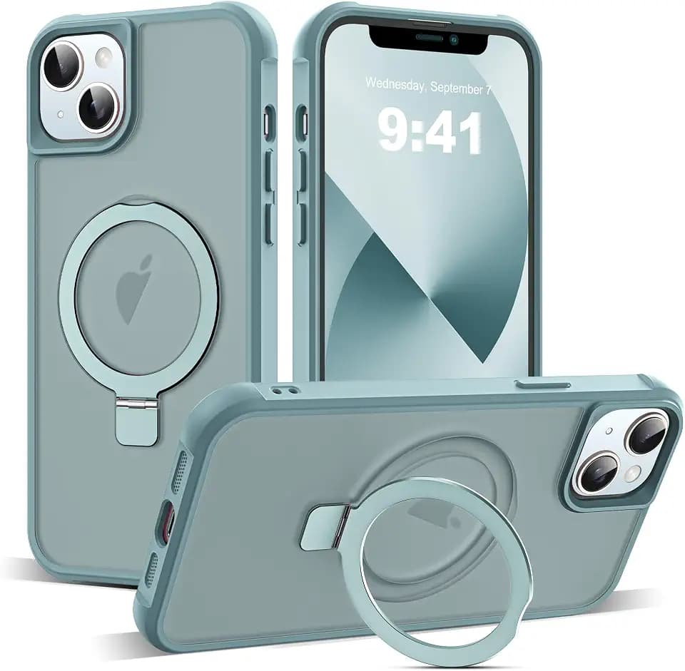 SKYLMW Compatible with iPhone 13/14 Case with Stand,Blue