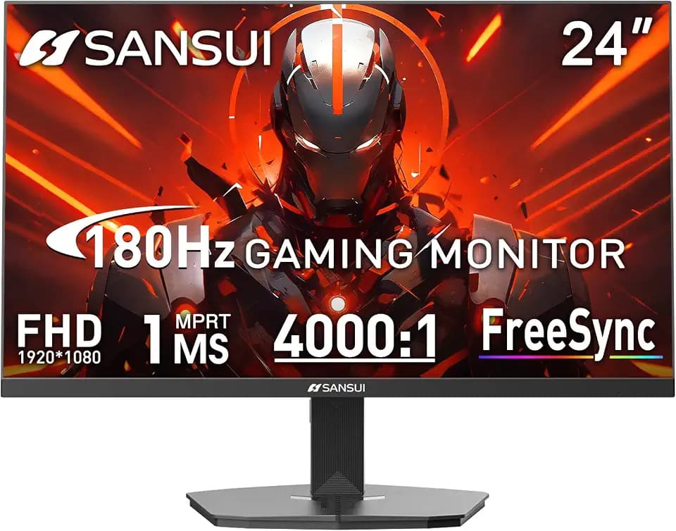 SANSUI 24 Inch 180Hz Gaming Computer Monitor, FHD 1080P for Game Office