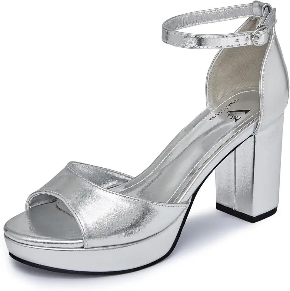 High Heels Chunky Platform Heels for Women Ankle Strap Comfy Open Toe Block Heeled Sandals Party Prom Wedding Dress Pumps