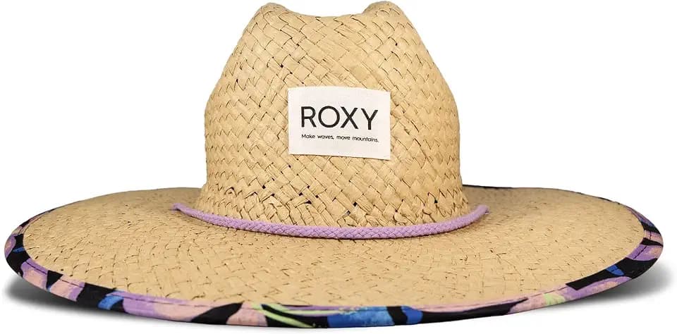 Roxy Women's Woven Straw Hat | Wide Brim | Adjustable | Sun Protection | Beach | Vacation | Natural