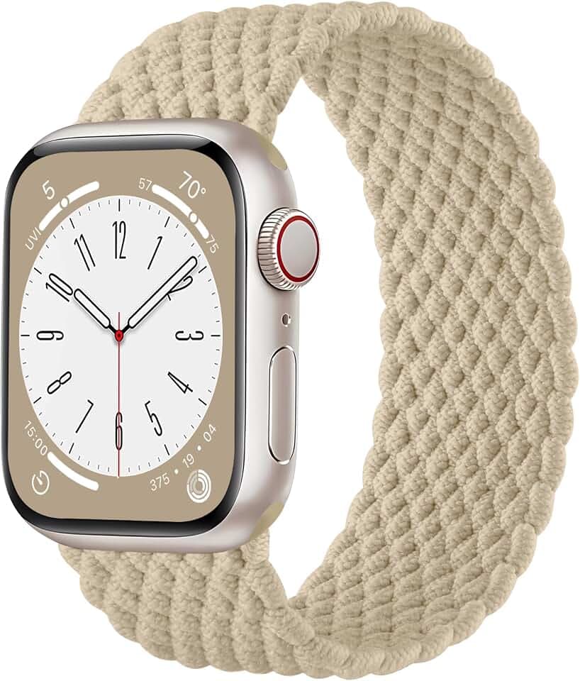 Braided Stretchy Solo Loop Band Compatible with Apple Watch Bands Women Men