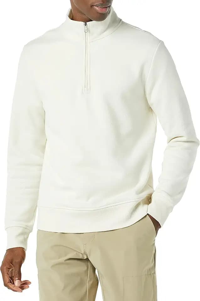 Amazon Essentials Herren Langärmliges Fleece-Sweatshirt Mit Viertelreißverschluss