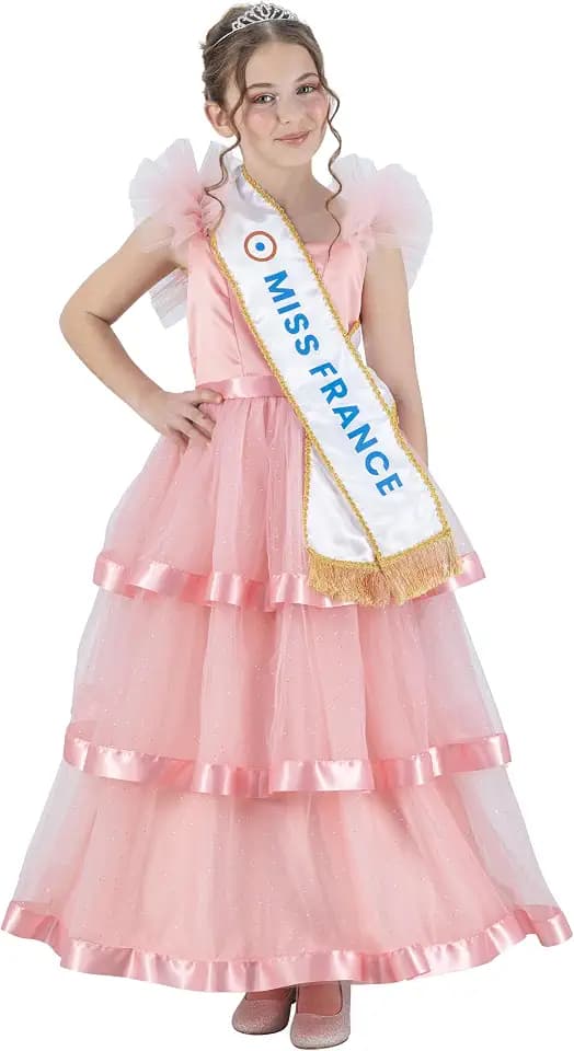 Chaks - Miss France Kinderkostüm, Kleid und Zubehör