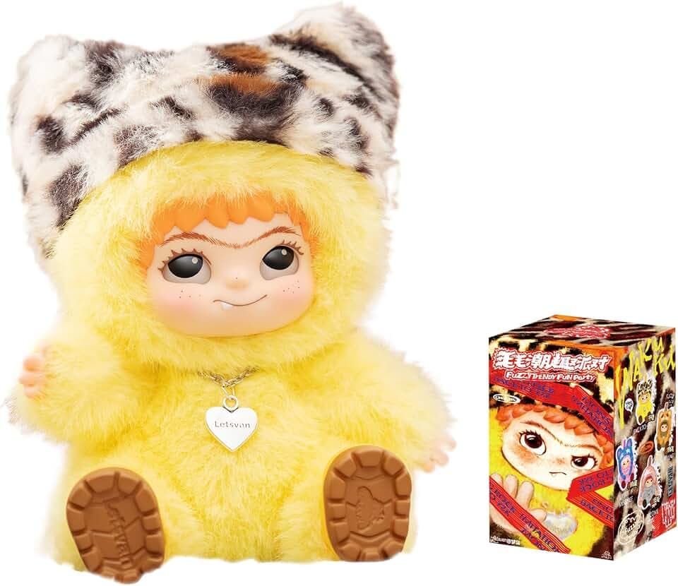 WAKUKU Fuzzy Trendy Fun Party Serie Plüschpuppe Anime Sammelfiguren Blind Box Niedliche Überraschungsspielzeuge Schreibtischdekoration Spielzeug Geschenk 1PC