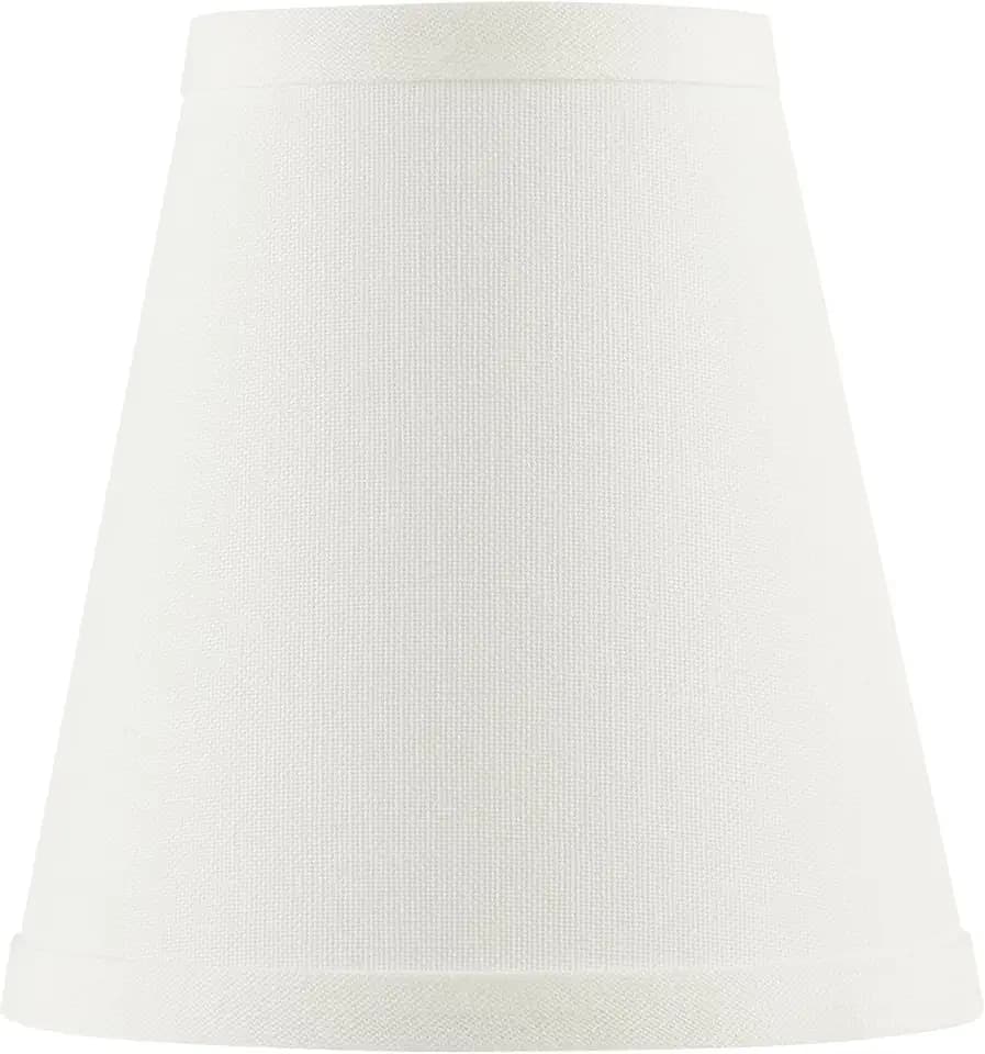 Aspen Creative 51031, Hardback Empire Transitional Clip-On Mini Small Shade in White Linen Fabric, 3-1/2" Top x 6" Bottom x 6-1/4" Slant