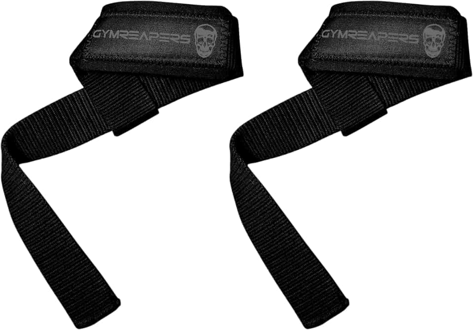 Gymreapers Zughilfen für Krafttraining, Gewichtheben, Bodybuilding, Powerlifting, Fitness, Kreuzheben - Lifting Straps Gepolstertes Neopren mit 18" Baumwolle