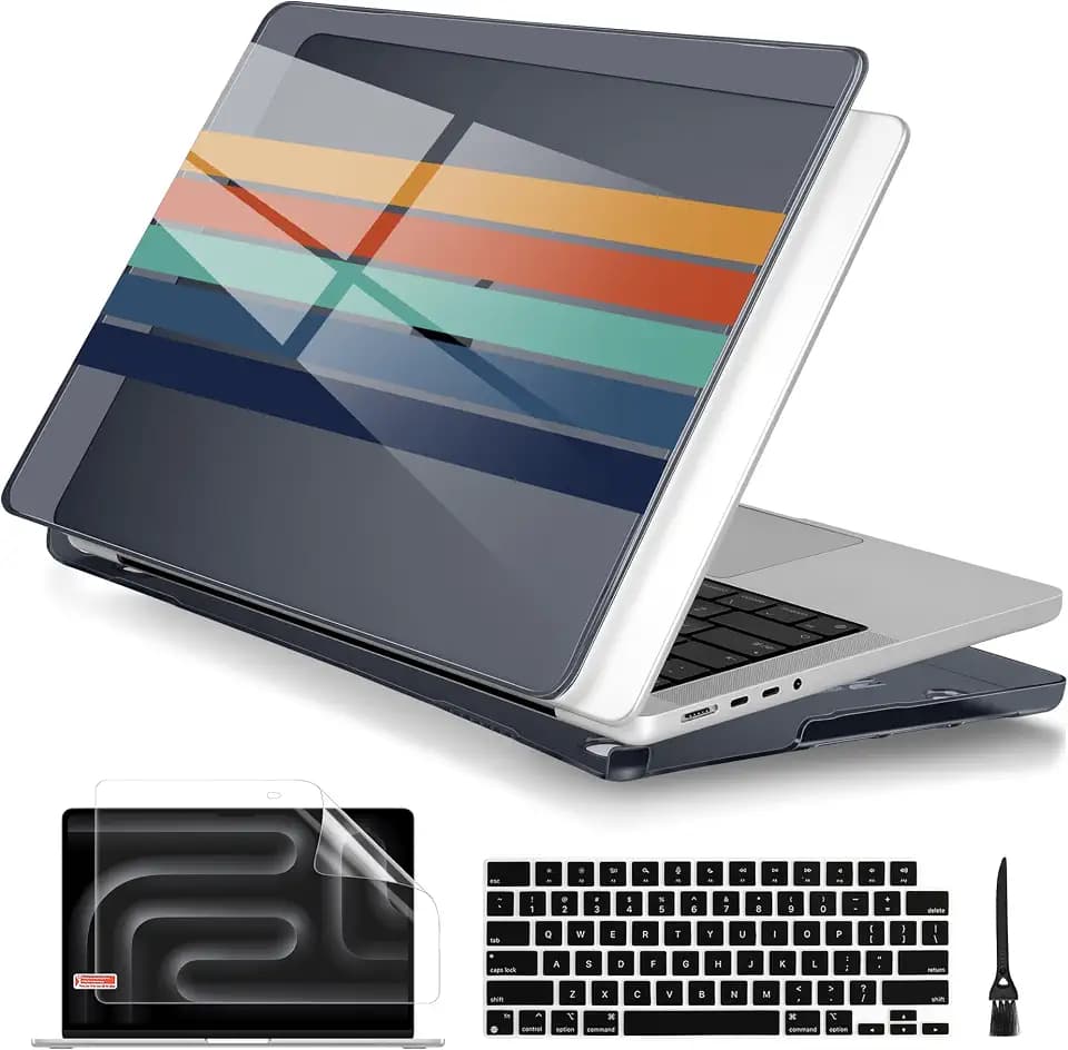 Batianda AstroGrid Case for MacBook Pro 16 Inch 2021-2026, Black Stripes
