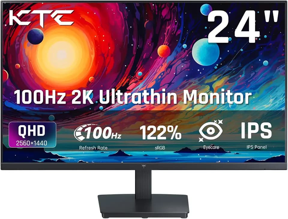 KTC 24 Inch QHD 100Hz Computer Monitor, IPS Monitor 2K 1440P, H24T27