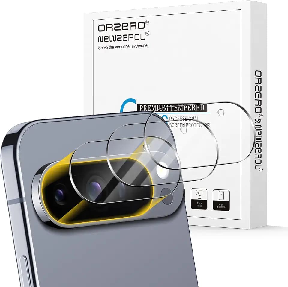Orzero (3 Pack Camera Lens Protector Compatible for Google Pixel 10 Pro (Not for XL Model), Protector de Cámera Case Friendly Tempered Glass 9H High Definition Microphone Cutout Anti-Scratch