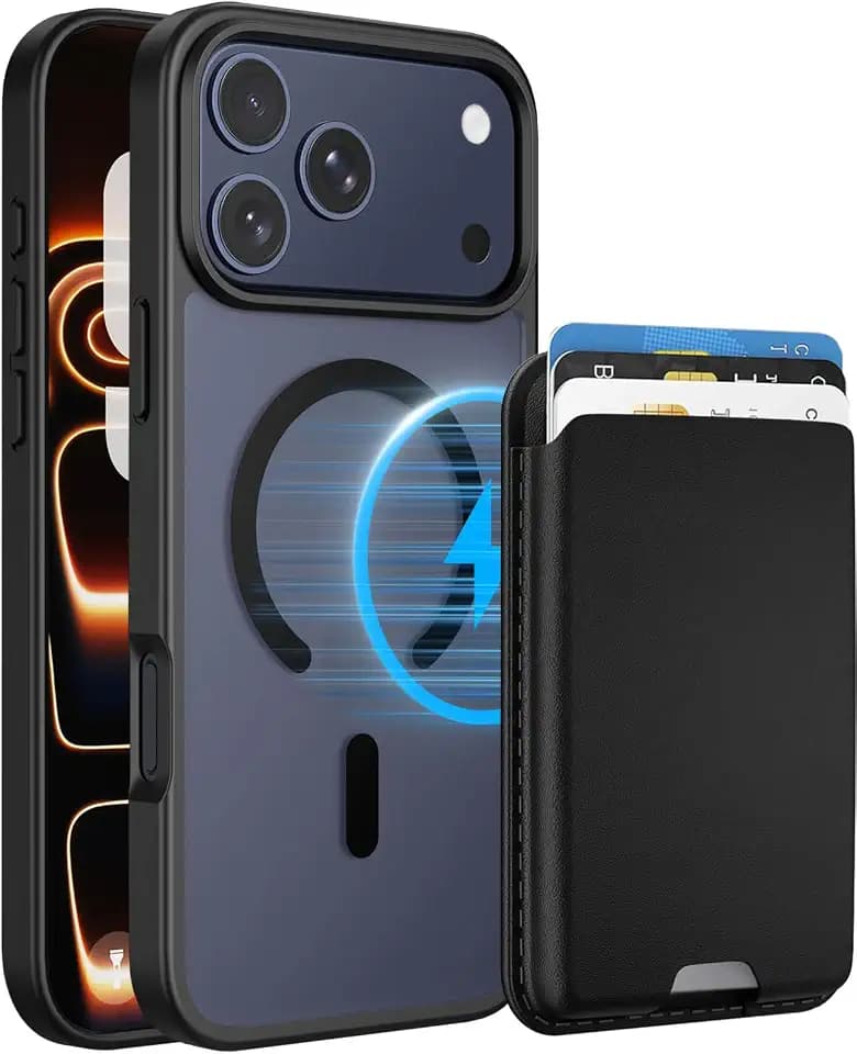Magnetic for iPhone 18 Pro Max/iPhone 17 Pro Max Wallet Case, Black