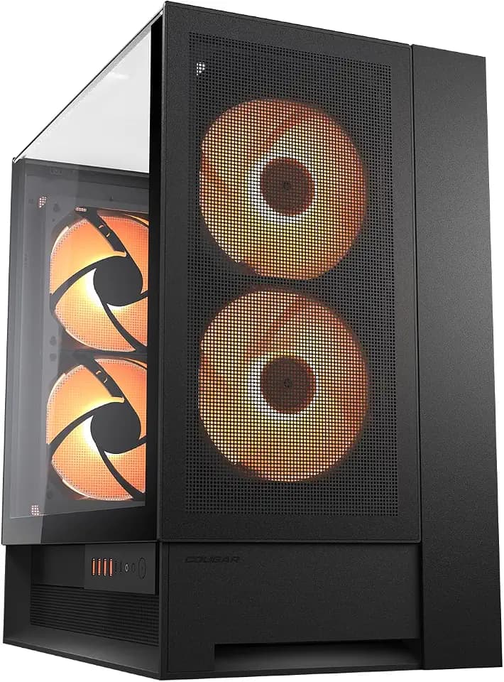 Cougar OmnyX Mid-Tower ATX Panoramic PC Case, Tempered Glass Design - Black