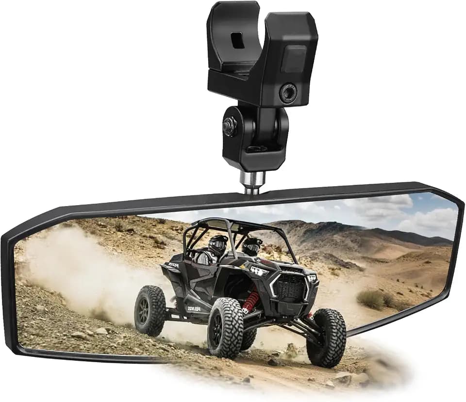 SHEJISI UTV Mirror for 1.5-2.0 Inch Roll Cage, Compatible with Polaris RZR、Can am Maverick、Honda Pioneer Talon SXS、Kawasaki Mule KRX、Yamaha Wolverine YXZ、Kubota RTV、JD Gator、CF Zforce、Segway