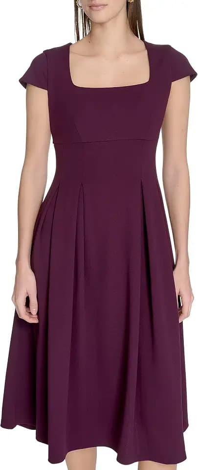 Calvin Klein Square Neck Pleated Aline