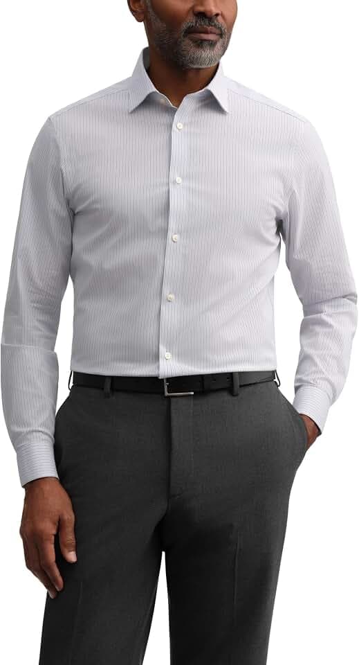 Calvin Klein Men's Dress Shirt Slim Fit Performance Wrinkle Free