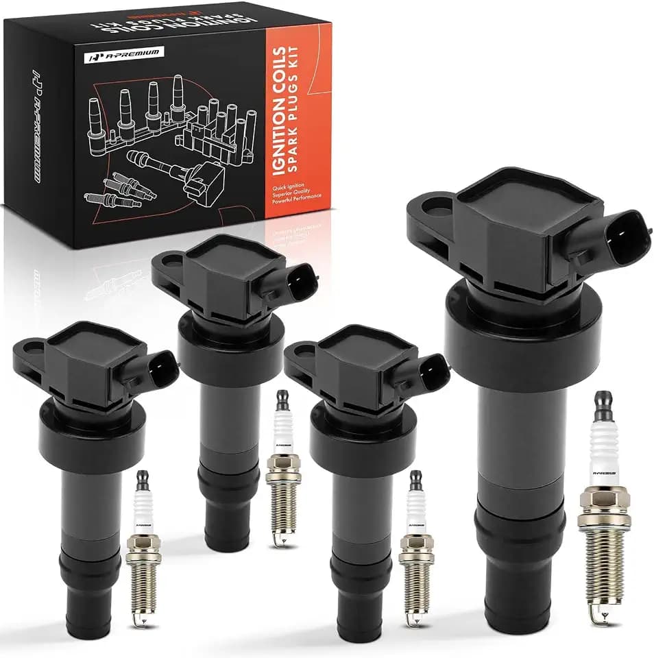 A-Premium Set of 4 Ignition Coil Pack and Iridium Spark Plugs