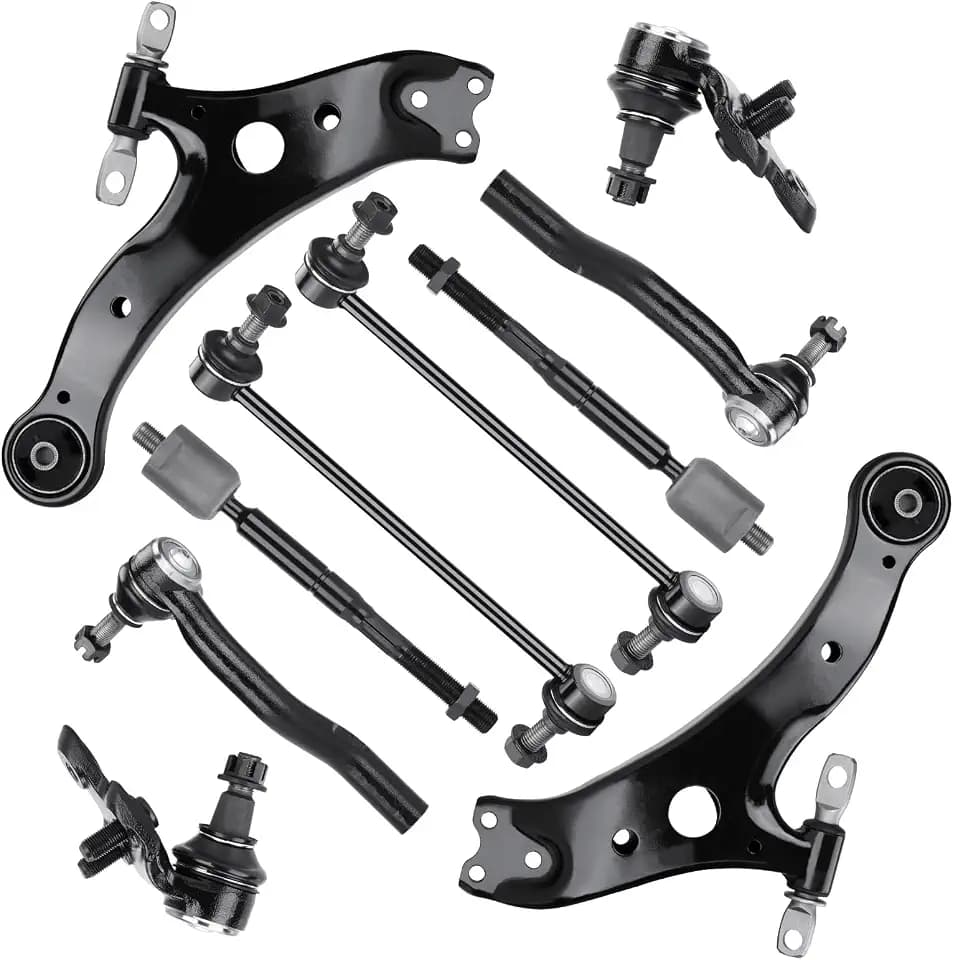 Front Lower Control Arms w/Ball Joints Tie Rods Sway Bars Replacement Suspension Kit for Toyota Camry 2002-2003,for Lexus ES300 2002-2003 K620333 K620334 (10PCS)