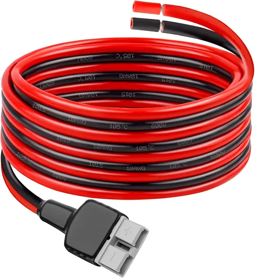 MOOKEERF 50Amp Anderson-Style Connector Cable 10FT,10AWG 50A Battery Connector Cable