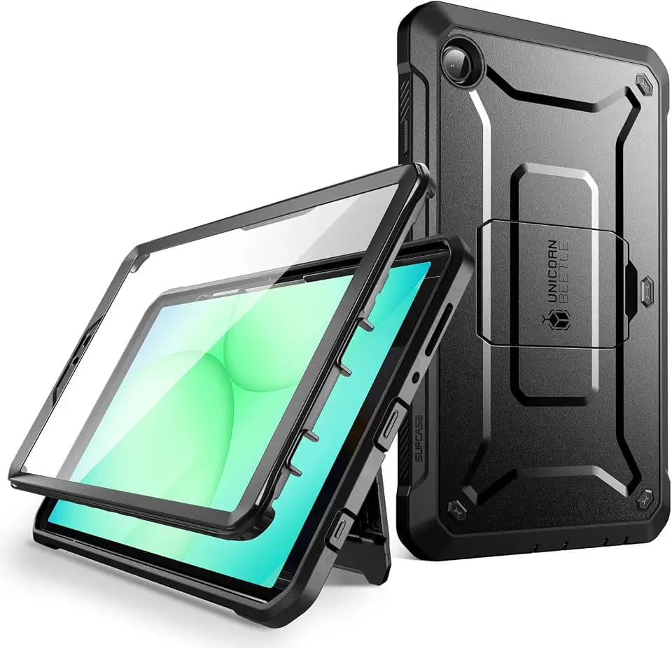 SUPCASE for Samsung Galaxy Tab A11 Case 8.7" with Screen Protector, Black