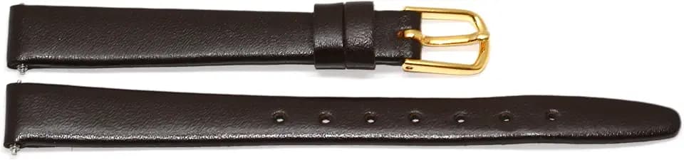 10mm Dark Brown Genuine Leather Calfskin Watch Band